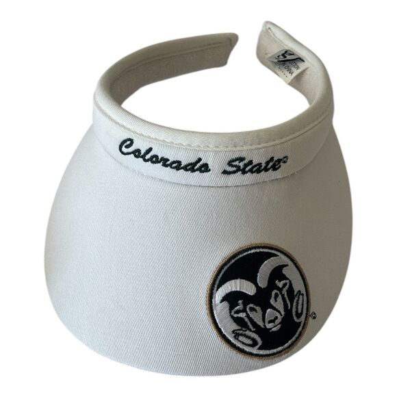 CSU Rams Visor Women OSFW Green Colorado State Football Embroidered Hat EUC - Picture 1 of 2